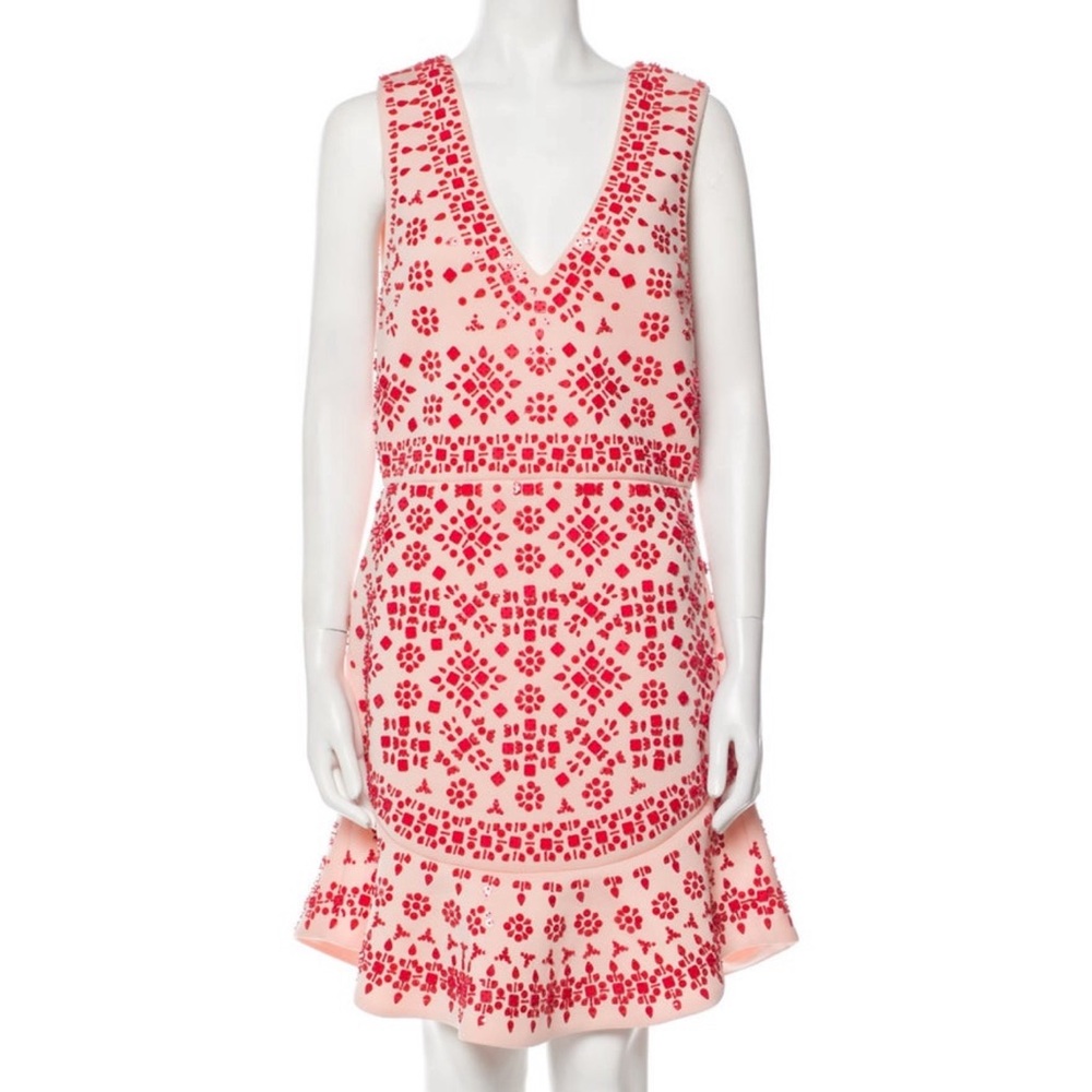 Alice + Olivia Red/Pink Beaded Dress in 2